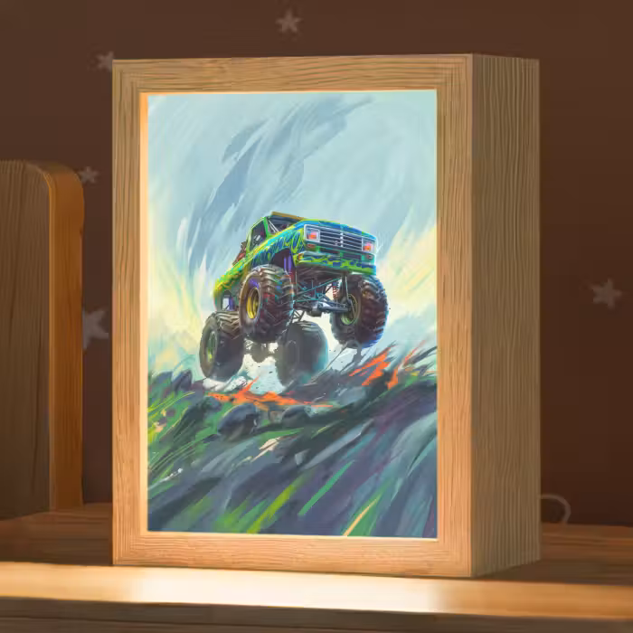 Nachtlicht Kinder - Monstertruck - Auto - Jungen - Grün