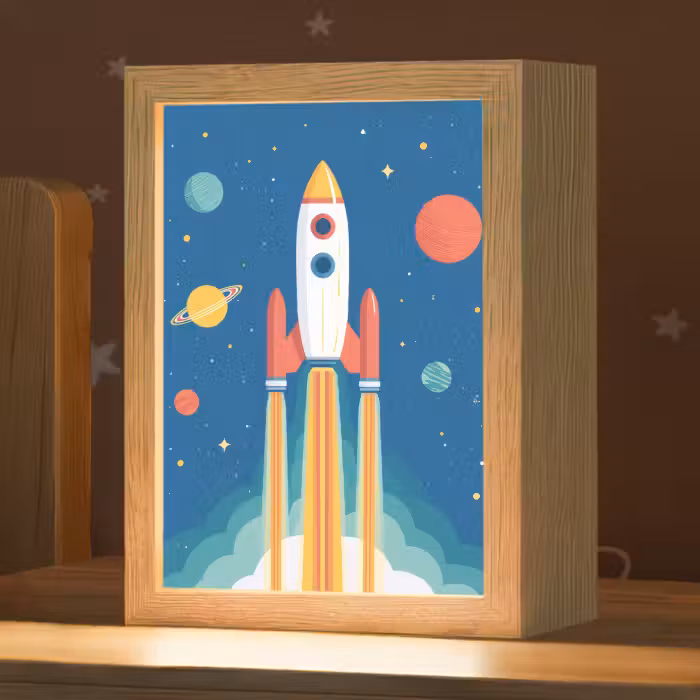 Nachtlicht Kinder - Rakete - Planeten - Weltraum