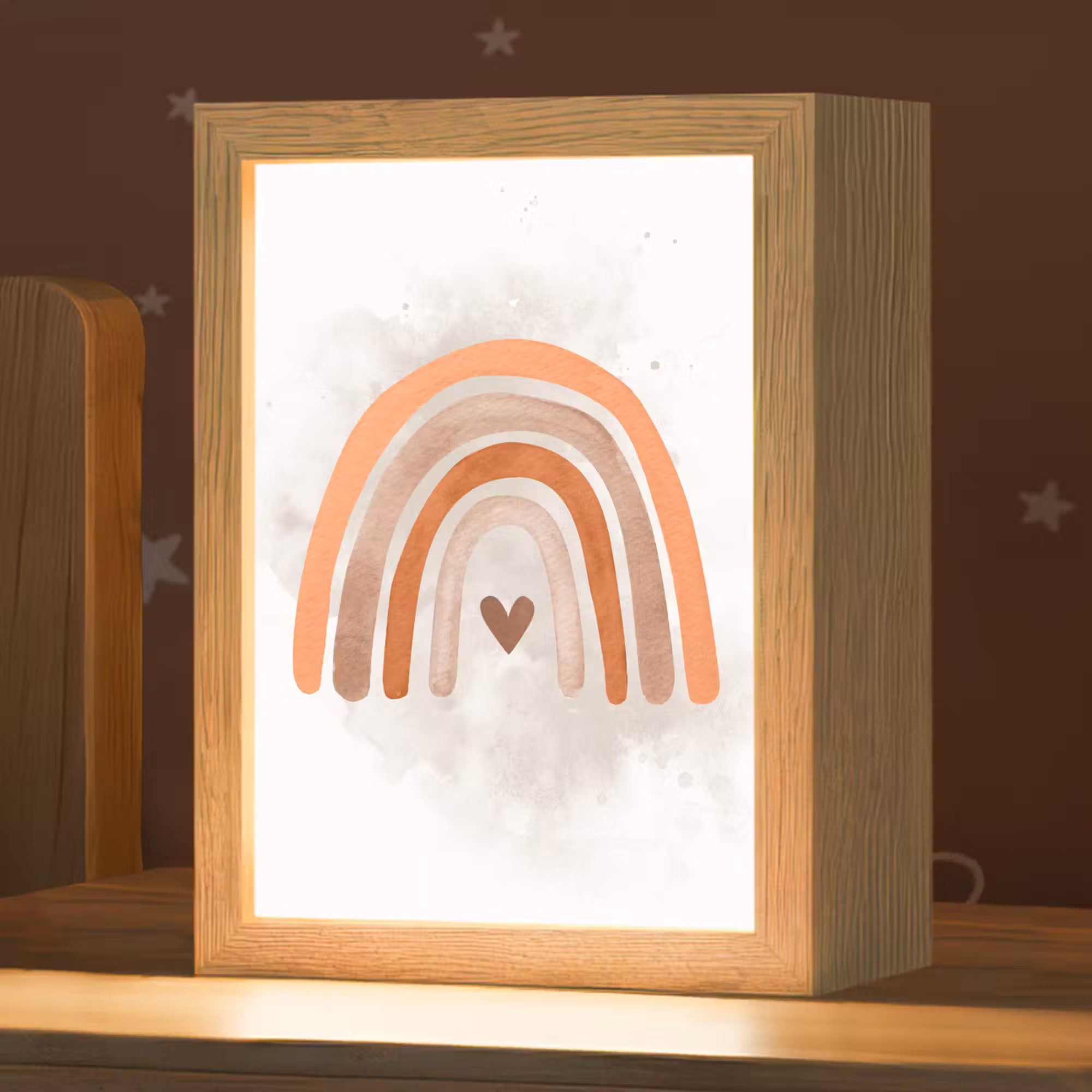 Nachtlicht Kinder - Regenbogen - Rosa - Pastellfarben - Herz