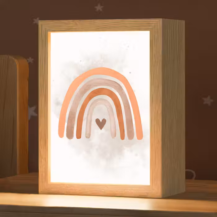 Nachtlicht Kinder - Regenbogen - Rosa - Pastellfarben - Herz