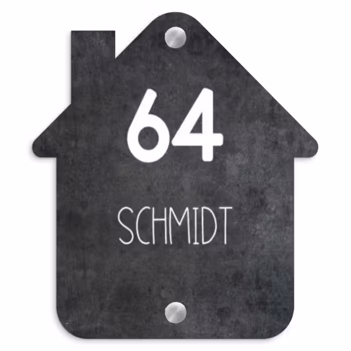 Namensschild Haustür Häuschen - Dunkler Stein - Modern