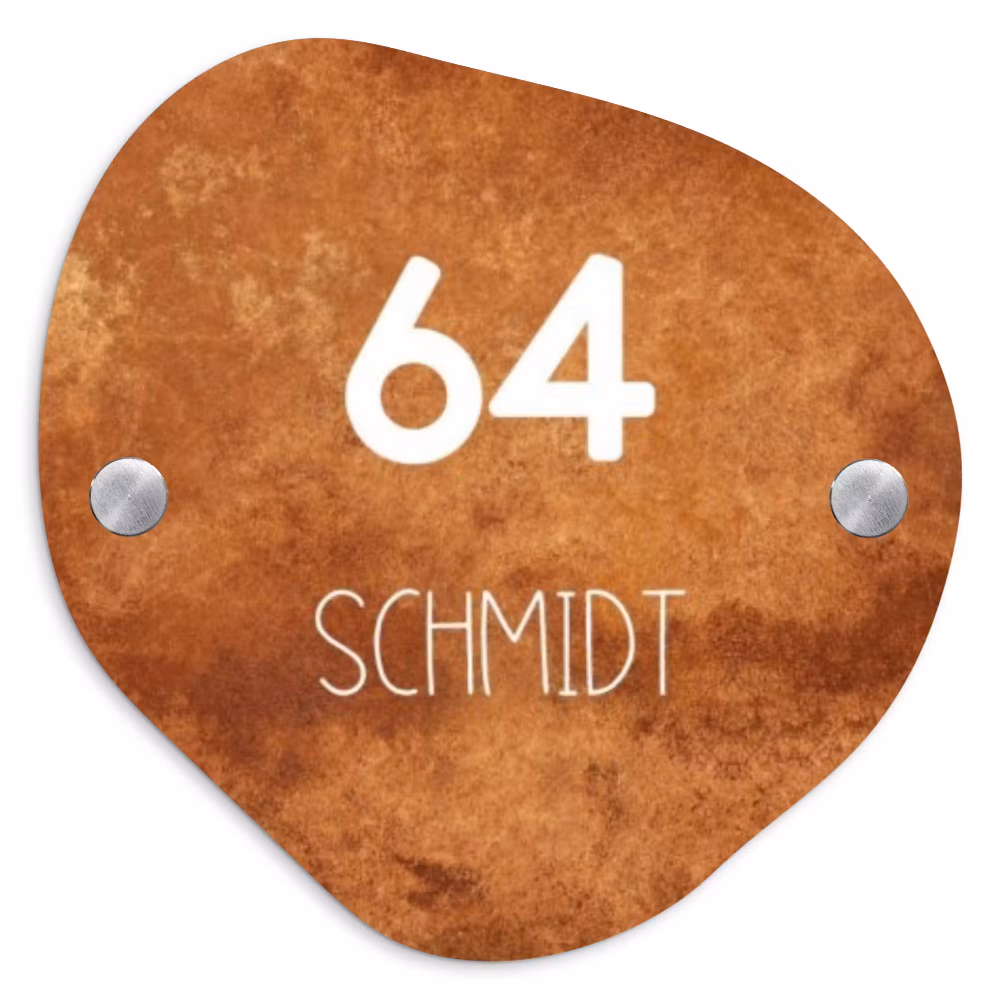 Namensschild Haustür Organisch  - Rost - Modern