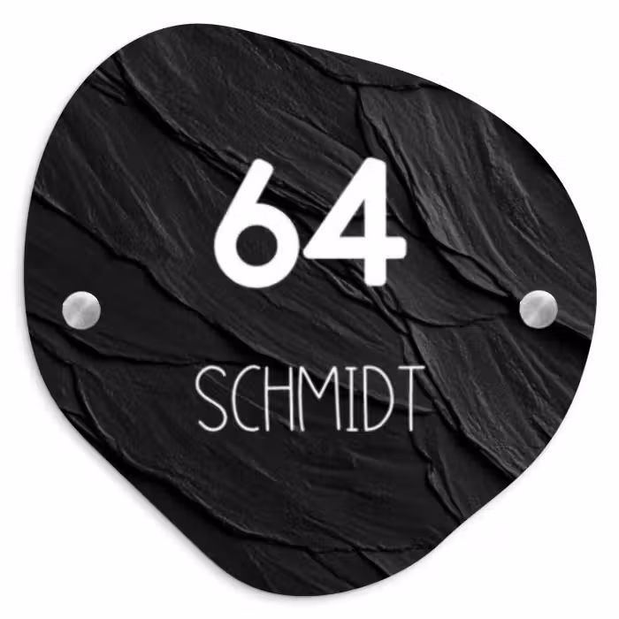 Namensschild Haustür Organisch  - Schiefer - Modern