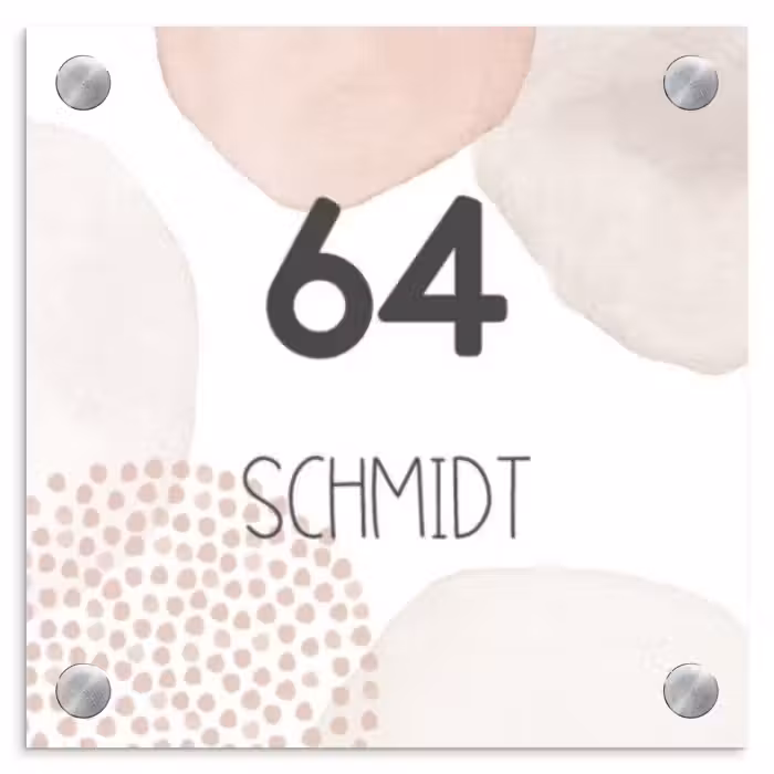 Namensschild Haustür Quadratisch - Pastellige Formen - Modern