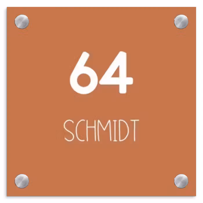 Namensschild Haustür Quadratisch - Terrakotta - Modern