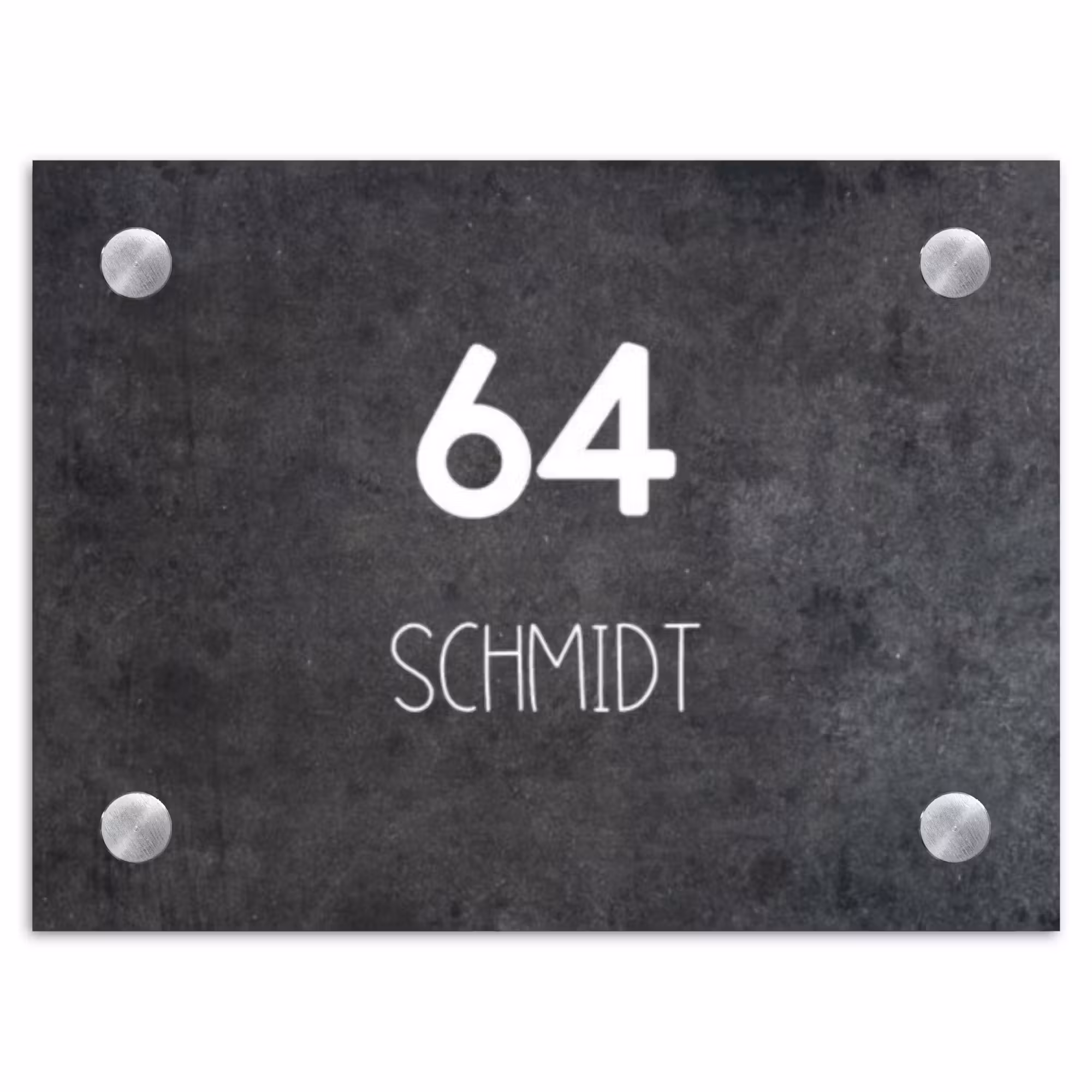 Namensschild Haustür Rechteck - Dunkler Stein - Modern