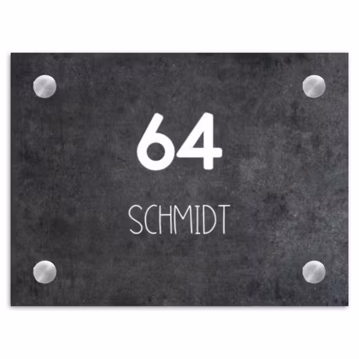 Namensschild Haustür Rechteck - Dunkler Stein - Modern