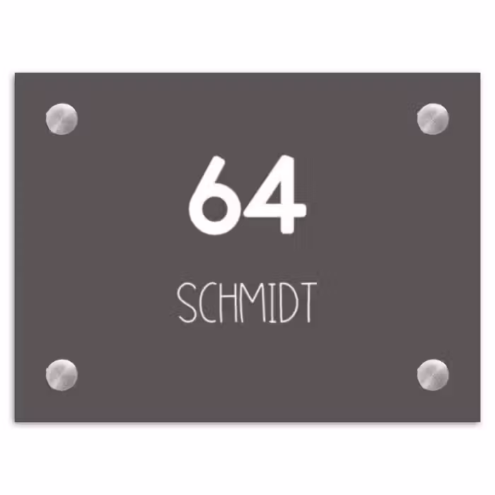 Namensschild Haustür Rechteck - Grau - Modern
