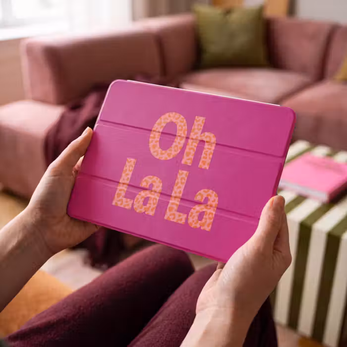 iPad-Hülle - Oh la la - Leopardenmuster - Rosa