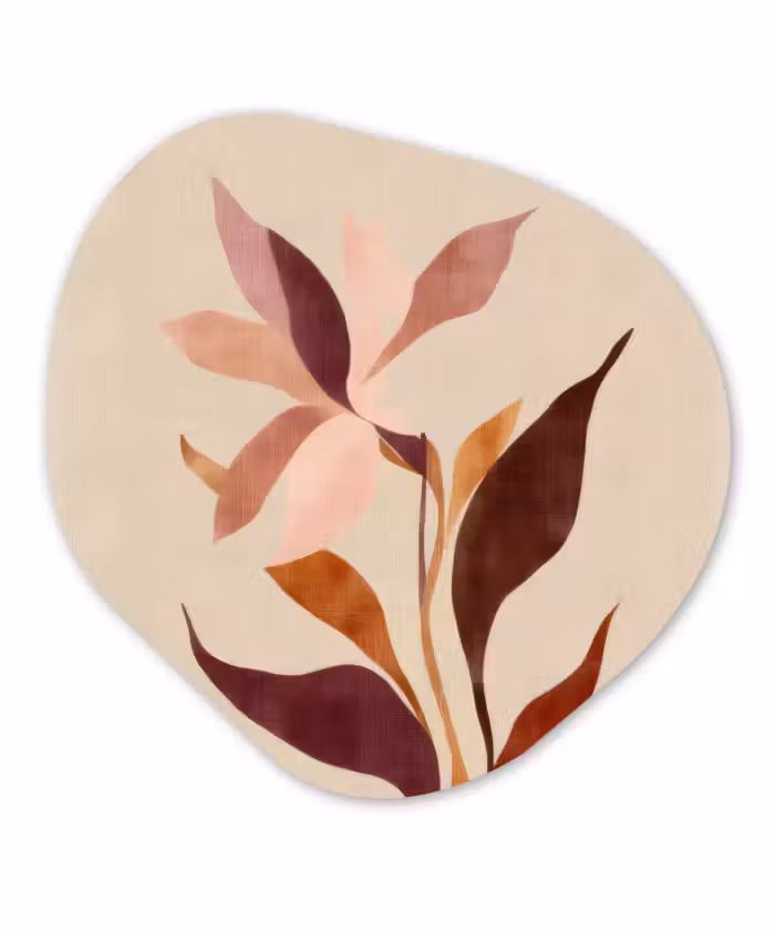 Alu-Dibond-Bild Organische Form - Blumen - Blütenblätter - Minimalistisch - Rosa