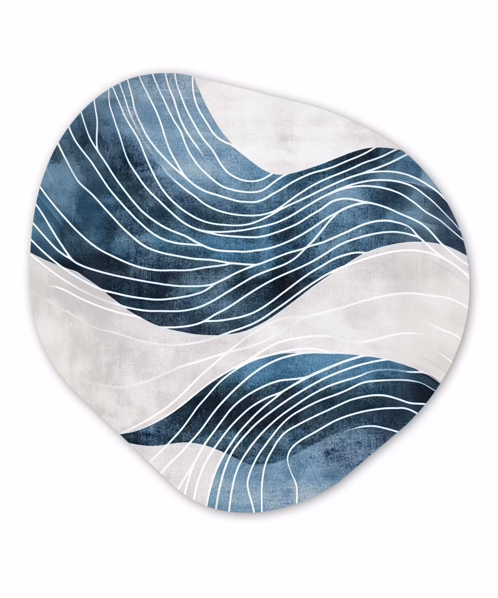Alu-Dibond-Bild Organische Form - Linien - Wellen - Abstrakt - Blau