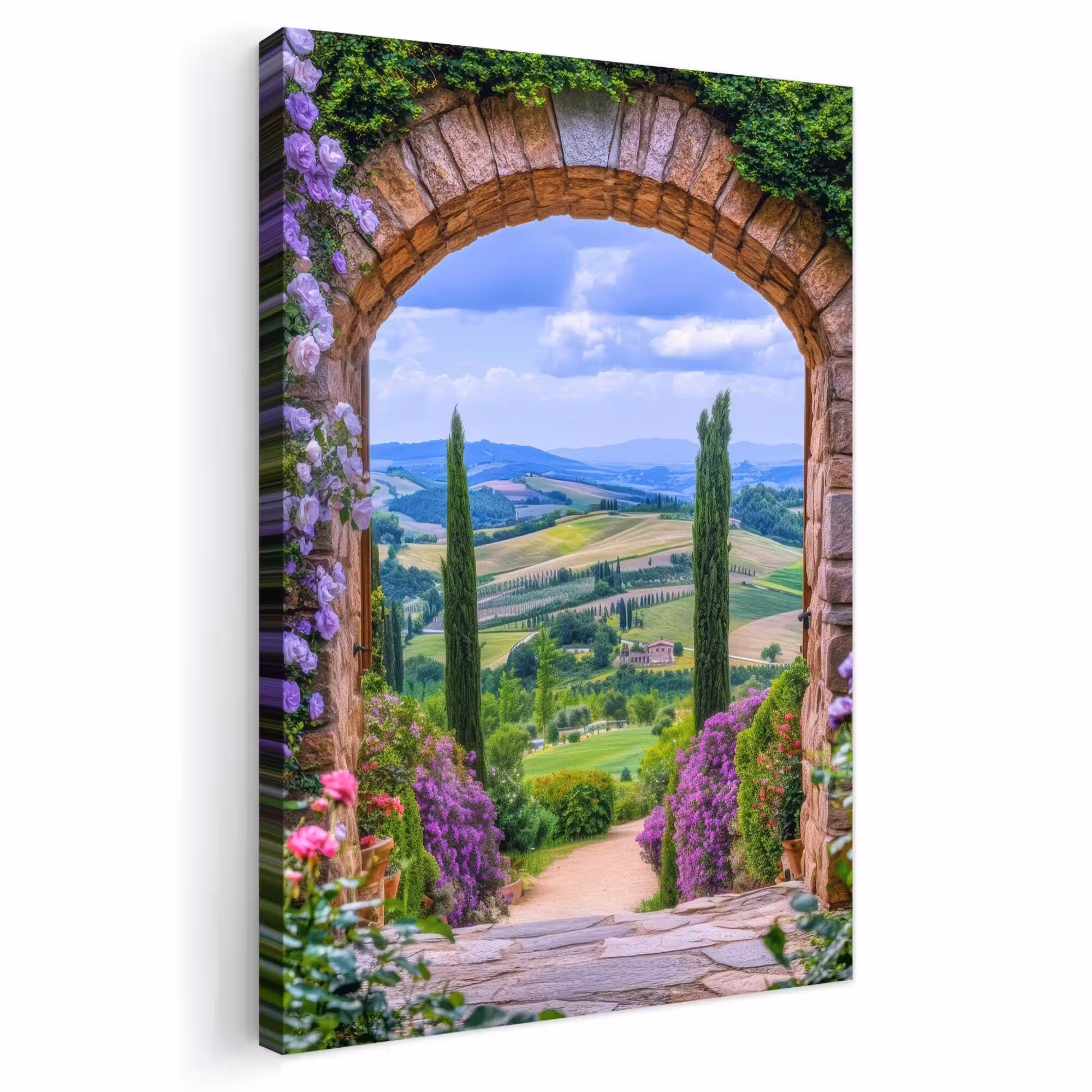 Outdoor Leinwand - Ausblick - Toskana - Landschaft - Gateway