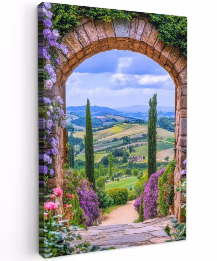 Outdoor Leinwand - Ausblick - Toskana - Landschaft - Gateway
