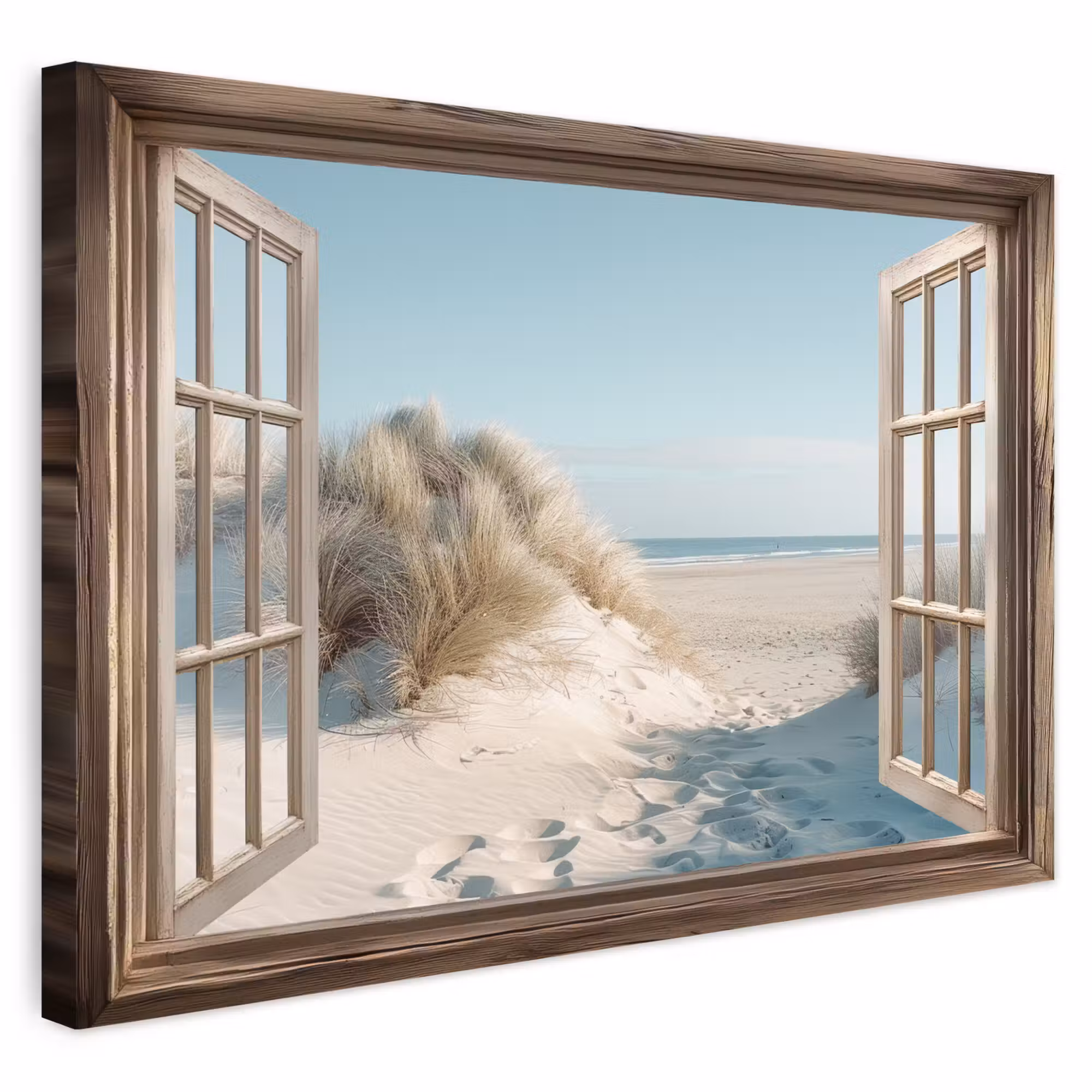 Outdoor Leinwand - Aussicht - Hochgras - Dünen - Meer - Landschaft