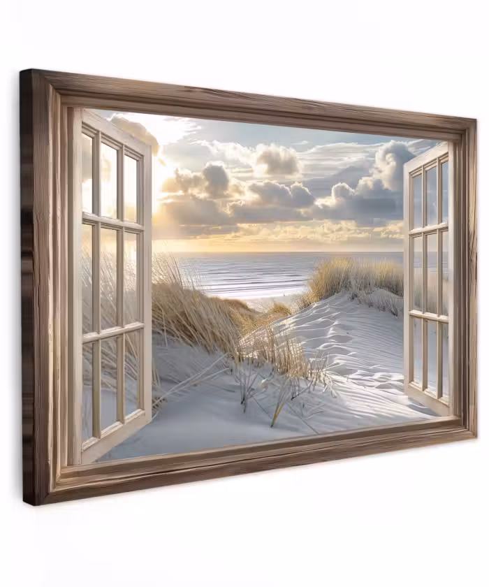 Outdoor Leinwand - Aussicht - Strand - Dünen - Meer - Natur