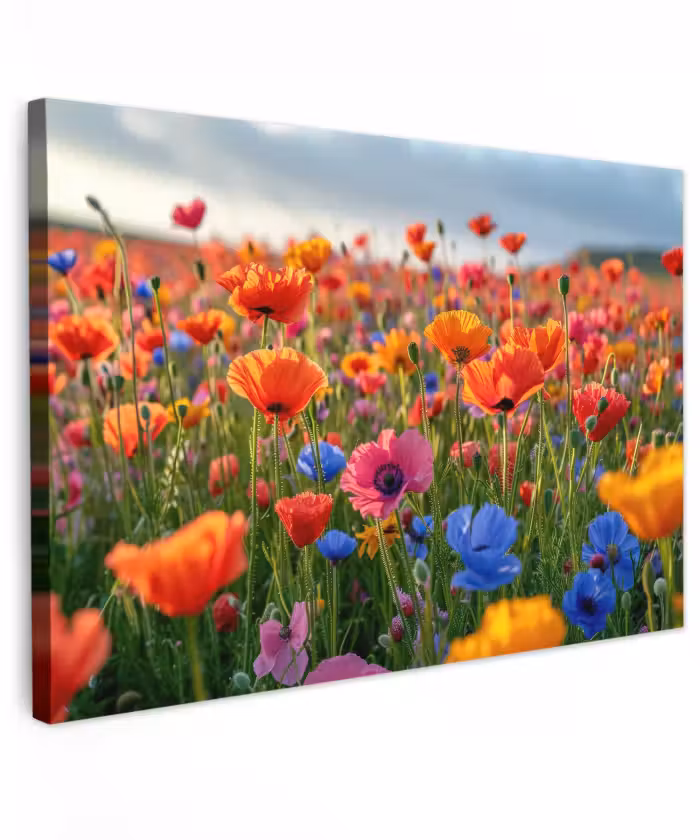 Outdoor Leinwand - Blumenwiese in voller Blüte