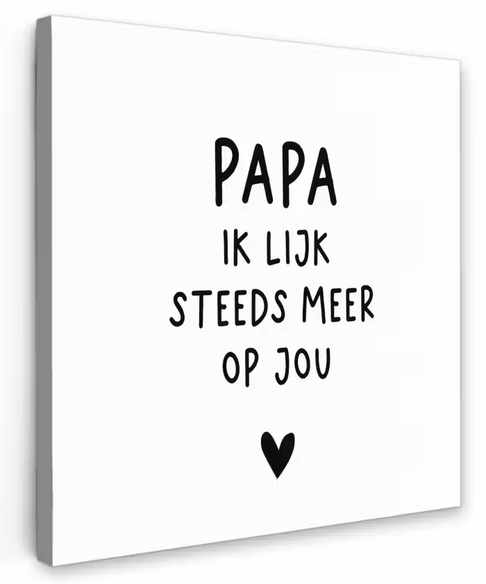 Papa - Spreuken - Stef Bos - Papa ik lijk steeds meer op jou - Quotes Tuinposter op houten frame 2 cm dik klein -3d