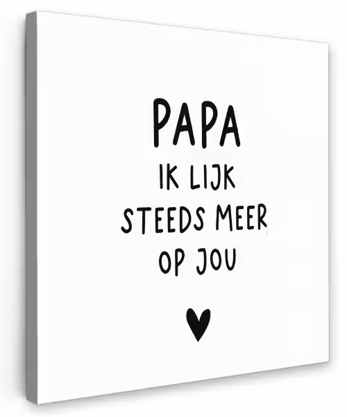 Papa - Spreuken - Stef Bos - Papa ik lijk steeds meer op jou - Quotes Tuinposter op houten frame 2 cm dik klein -3d