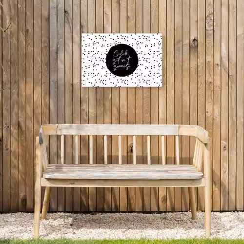 Geluk zit in 't zonnetje - Quotes - Tekst - Zon - Zomer Tuinposter op houten frame 2 cm dik klein -sfeer4
