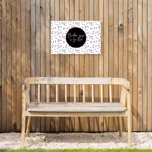 Buiten zijn is zo fijn - Tekst - Tuin - Quotes Tuinposter op houten frame 2 cm dik klein -sfeer4