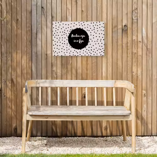 Buiten zijn is zo fijn - Quotes - Buiten - Tekst Tuinposter op houten frame 2 cm dik klein -sfeer4