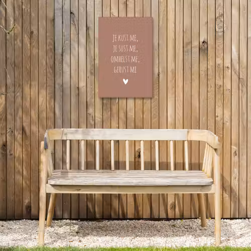 Je kust me je sust me - Maaike Ouboter - Quotes - Spreuken Tuinposter op houten frame 2 cm dik klein -sfeer4
