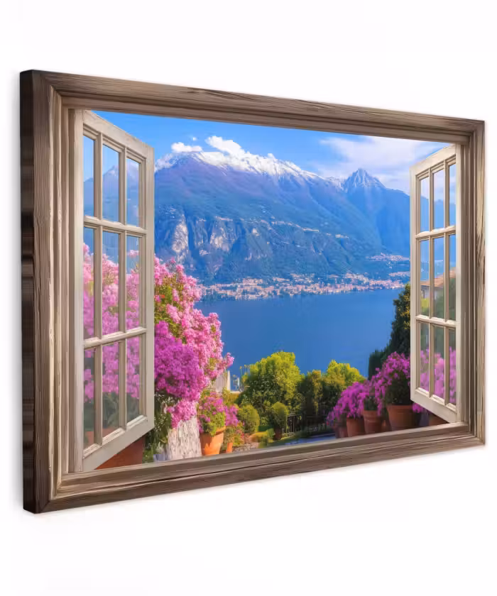 Outdoor Leinwand - Durchblick - Berg - Landschaft - Ausblicke - See