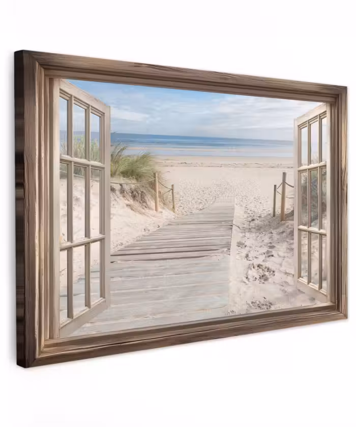 Outdoor Leinwand - Durchblick - Strand - Dünen - Weg - Landschaft
