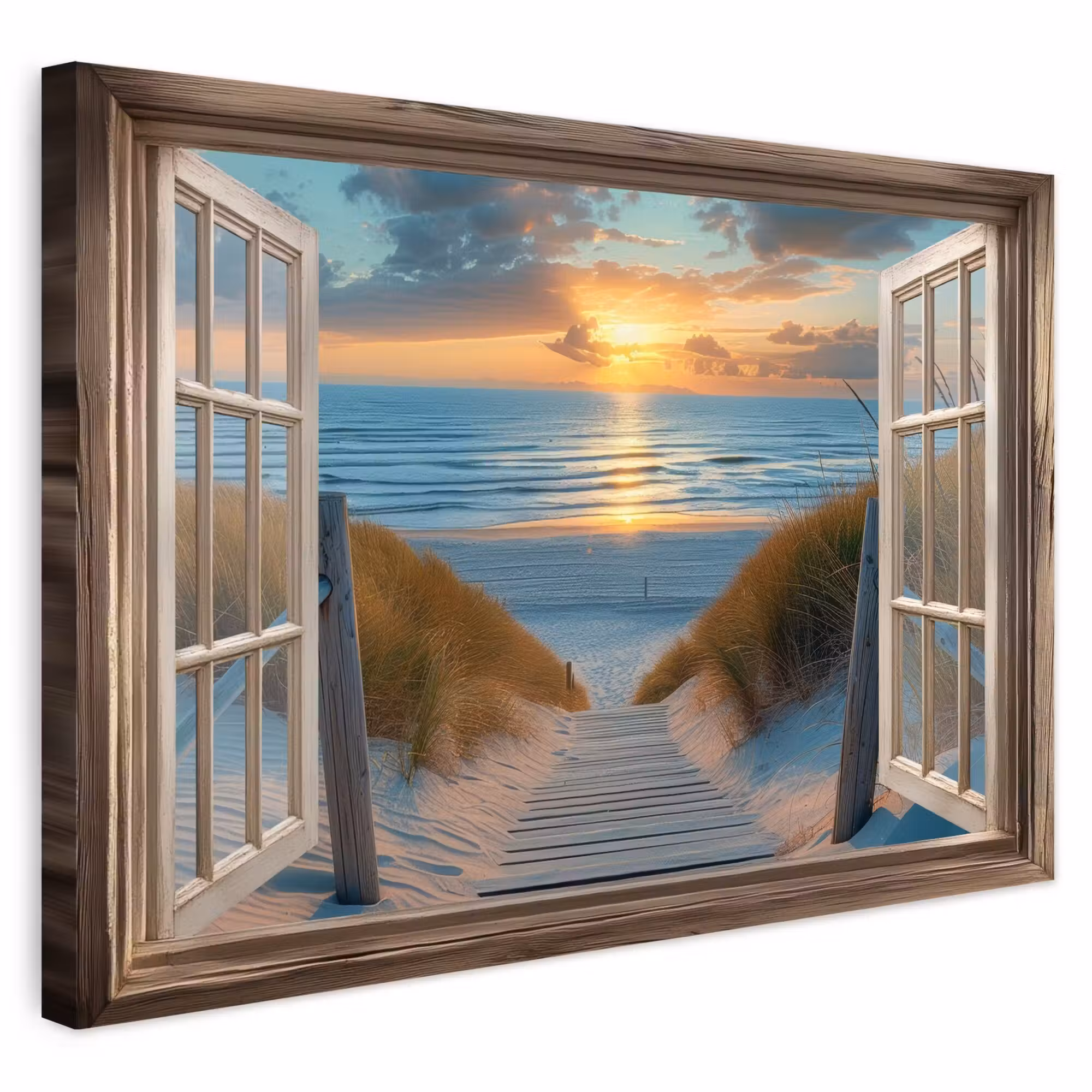 Outdoor Leinwand - Durchblick - Strand - Weg - Sonnenuntergang