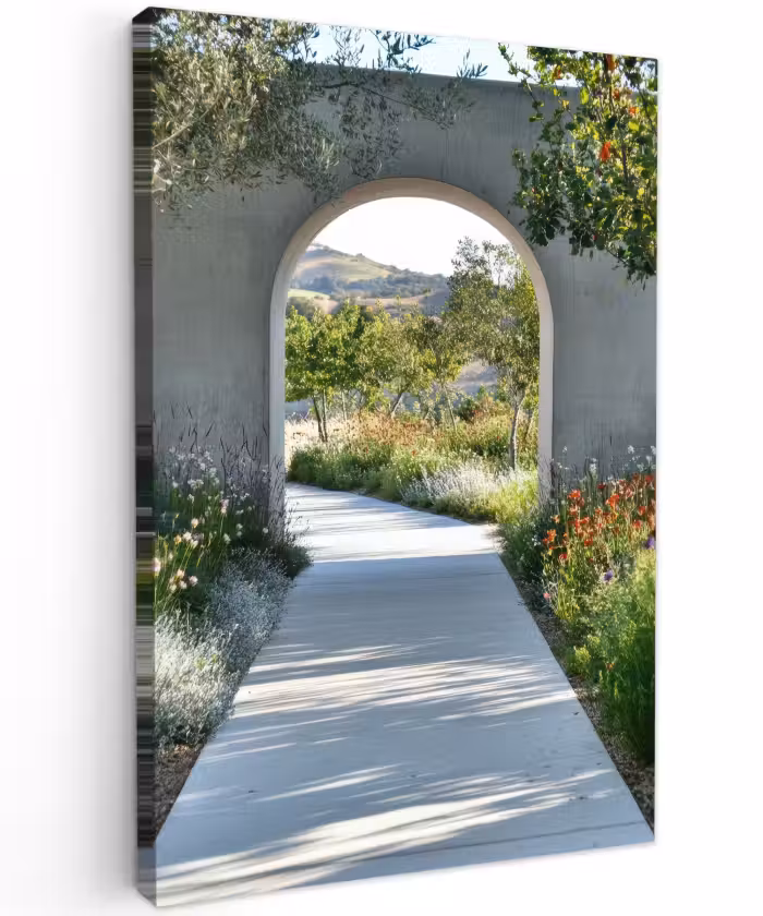 Outdoor Leinwand - Durchblick - Weg - Beton - Landschaft