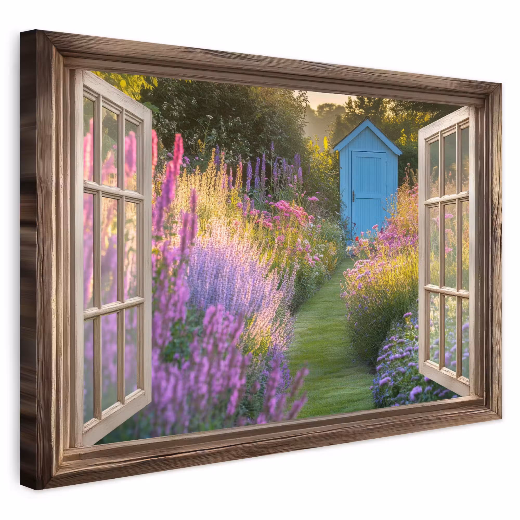 Outdoor Leinwand - Durchsichtig - Blumen - Fenster - Natur