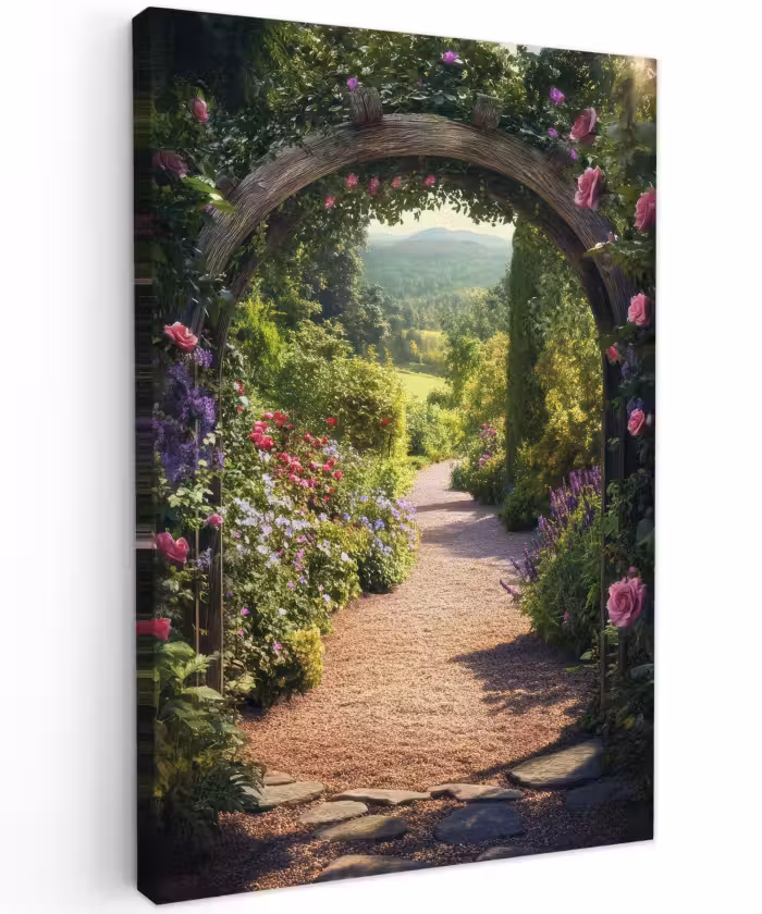 Outdoor Leinwand - Durchsichtig - Blumen - Natur - Rosenbogen