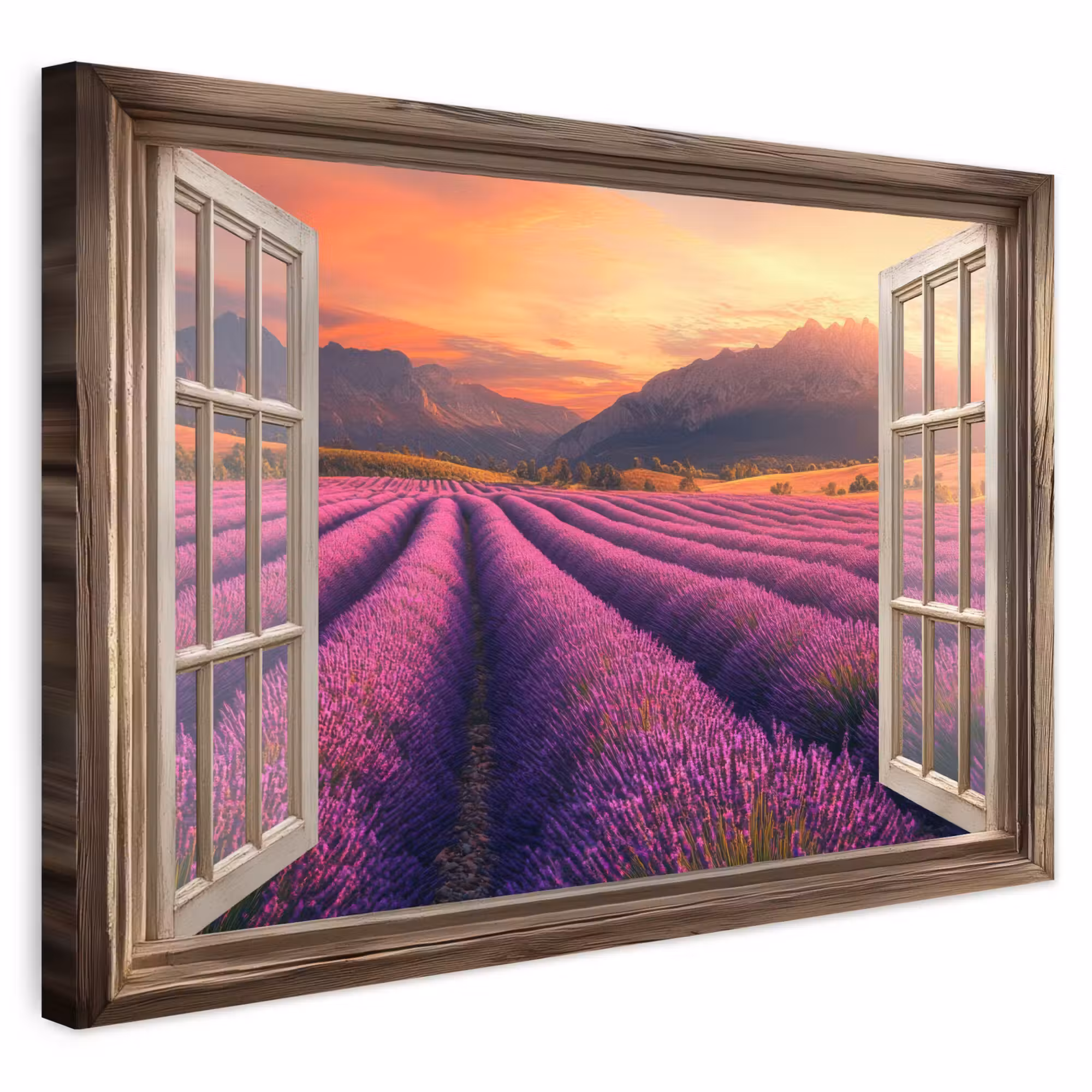 Outdoor Leinwand - Durchsichtig - Lavendel - Landschaft - Blumen - Lila