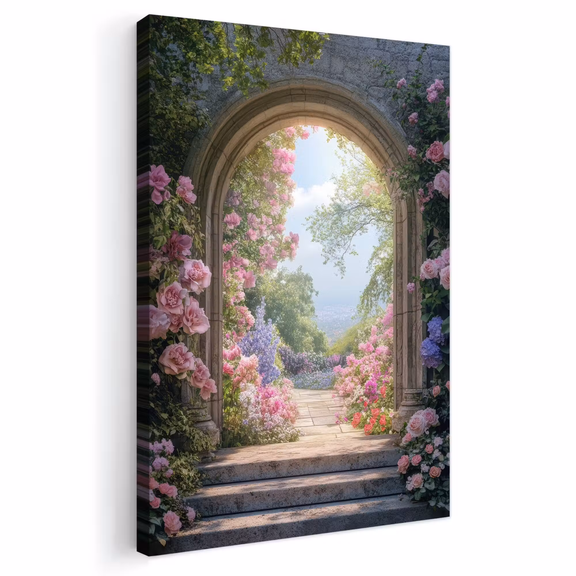 Outdoor Leinwand - Durchsichtig - Rosen - Vintage - Blumen