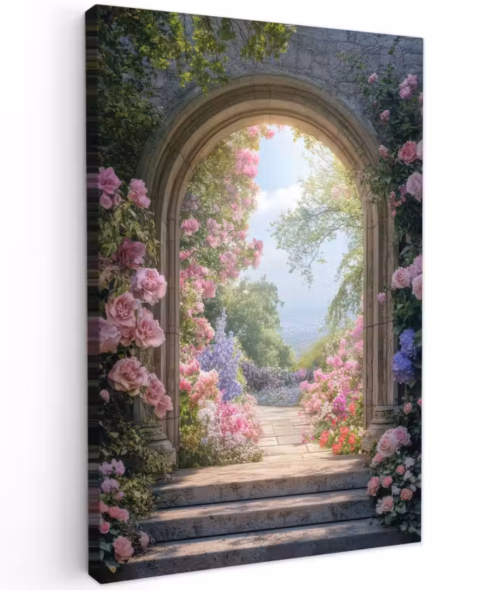Outdoor Leinwand - Durchsichtig - Rosen - Vintage - Blumen