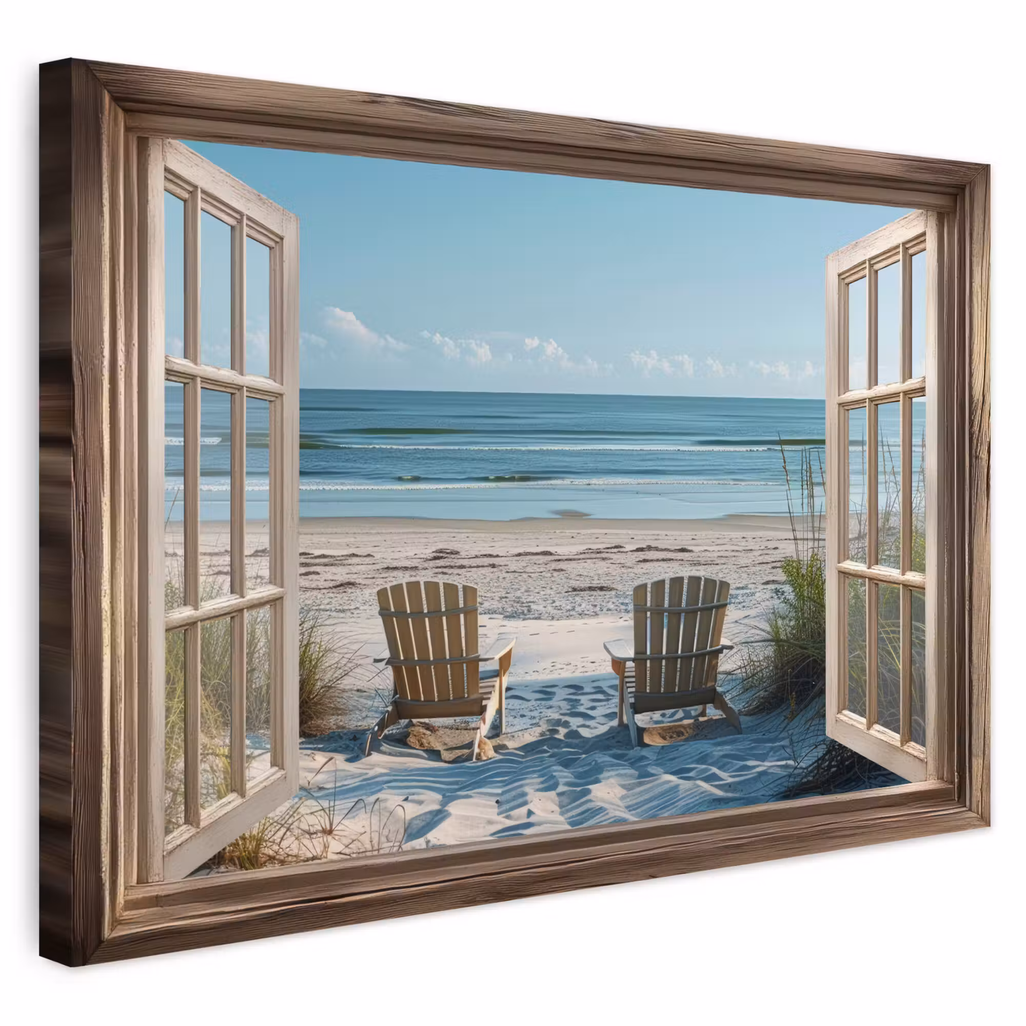 Outdoor Leinwand - Durchsichtig - Strandkörbe - Dünen - Meer - Natur