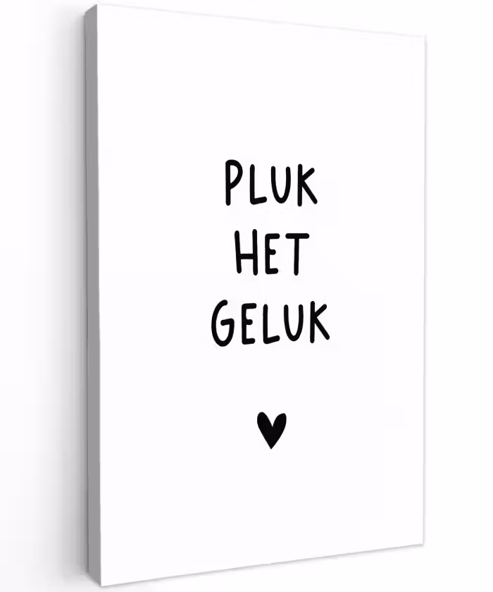 Pluk het geluk - Quotes - Spreuken Tuinposter op houten frame 2 cm dik klein -3d