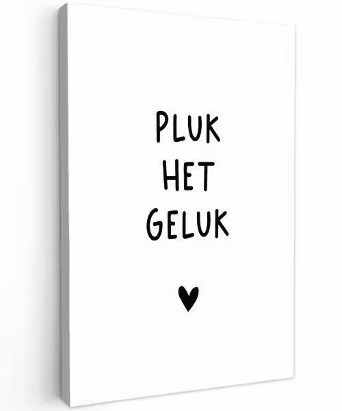 Pluk het geluk - Quotes - Spreuken Tuinposter op houten frame 2 cm dik klein -3d