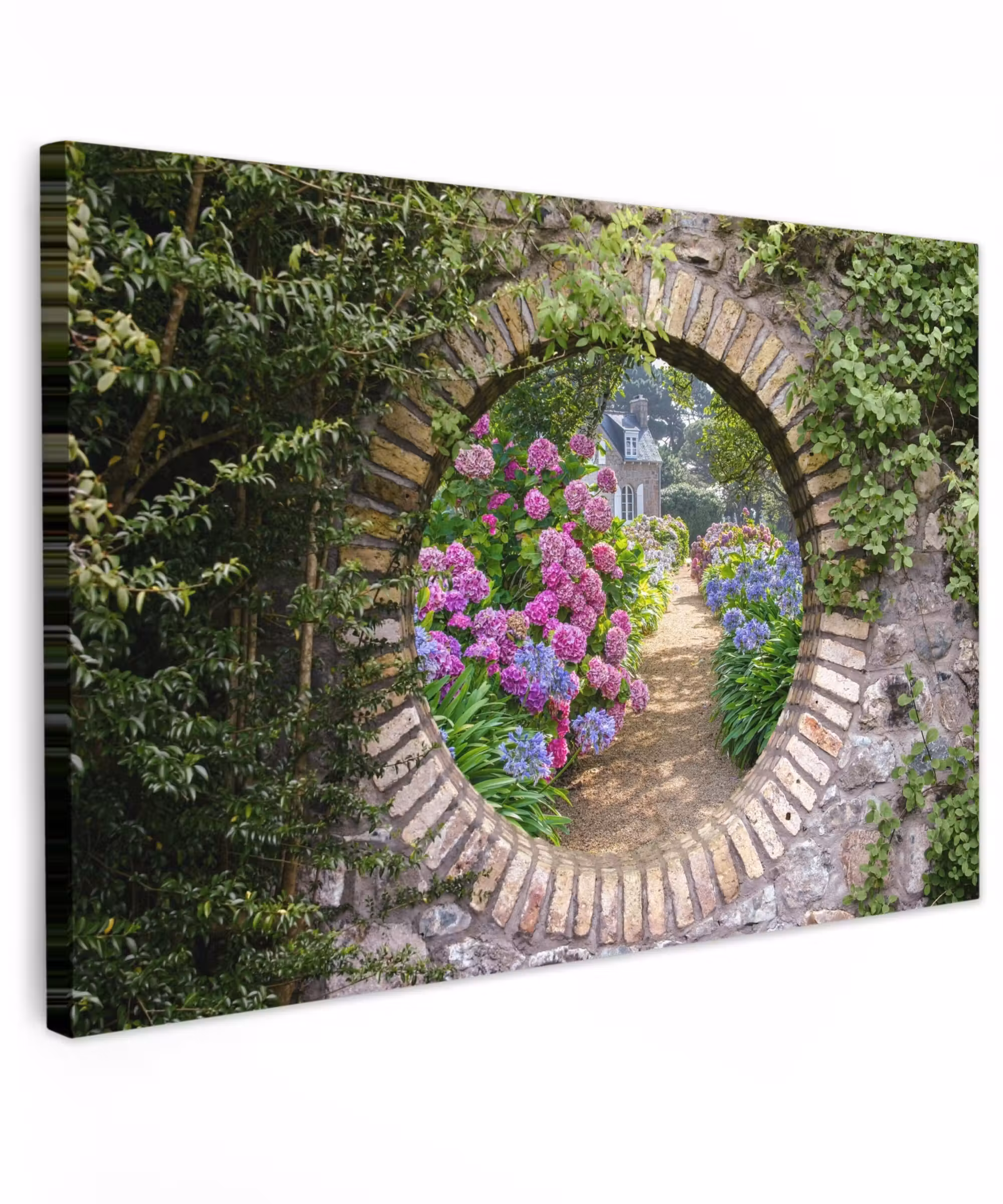 Outdoor Leinwand - Florales Gartentor