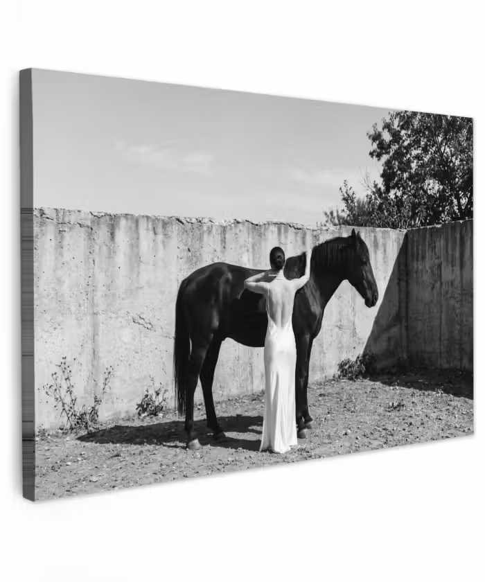 Outdoor Leinwand - Frau - Pferd - Künstlerisch