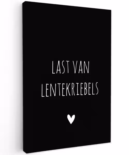 Last van lentekriebels - Quotes - Spreuken Tuinposter op houten frame 2 cm dik klein -3d