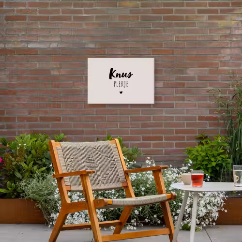 Knus plekje - Quotes - Tekst - Thuis Tuinposter op houten frame 2 cm dik klein -sfeer3