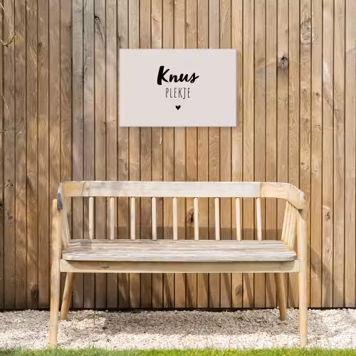 Knus plekje - Quotes - Tekst - Thuis Tuinposter op houten frame 2 cm dik klein -sfeer4