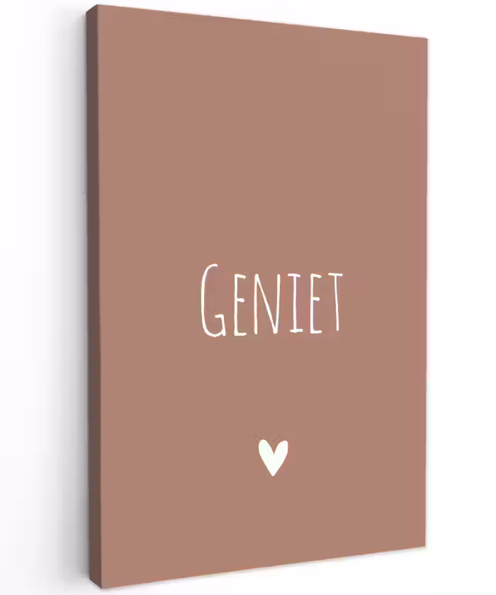 Geniet - Spreuken - Quotes Tuinposter op houten frame 2 cm dik klein -3d