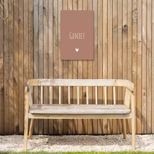 Geniet - Spreuken - Quotes Tuinposter op houten frame 2 cm dik klein -sfeer4