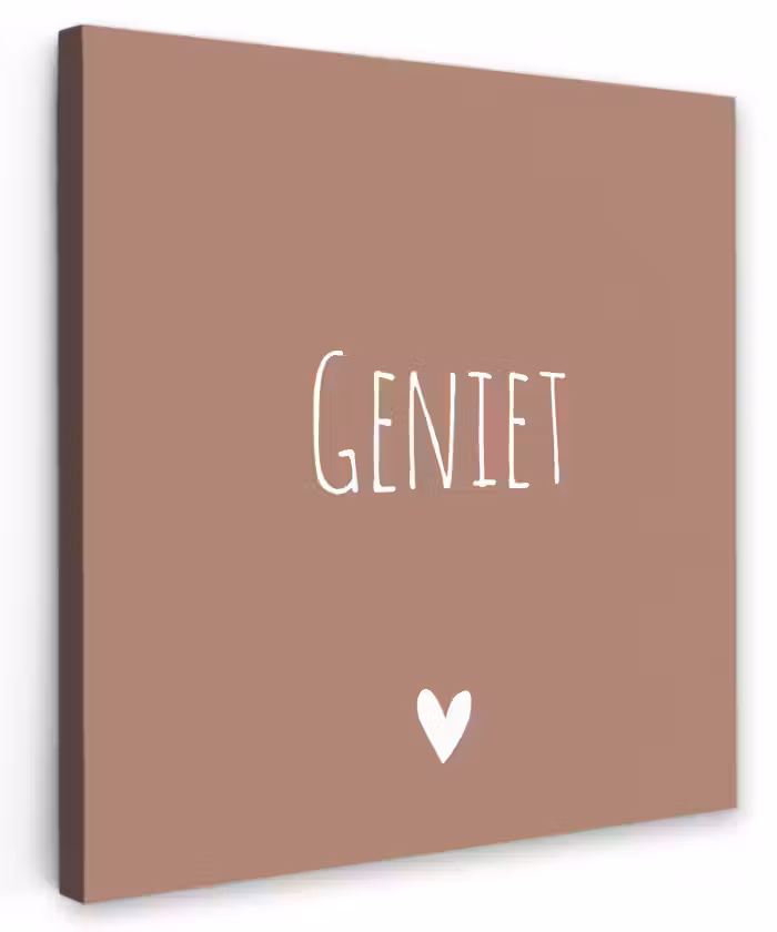 Geniet - Spreuken -Quotes Tuinposter op houten frame 2 cm dik klein -3d