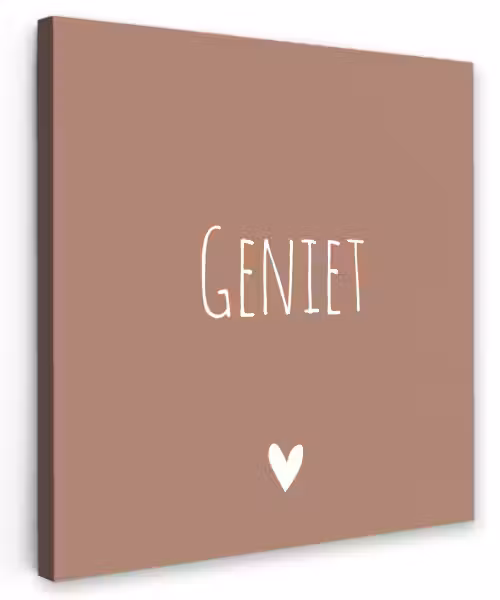 Geniet - Spreuken -Quotes Tuinposter op houten frame 2 cm dik klein -3d