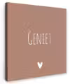 Geniet - Spreuken -Quotes Tuinposter op houten frame 2 cm dik klein -3d