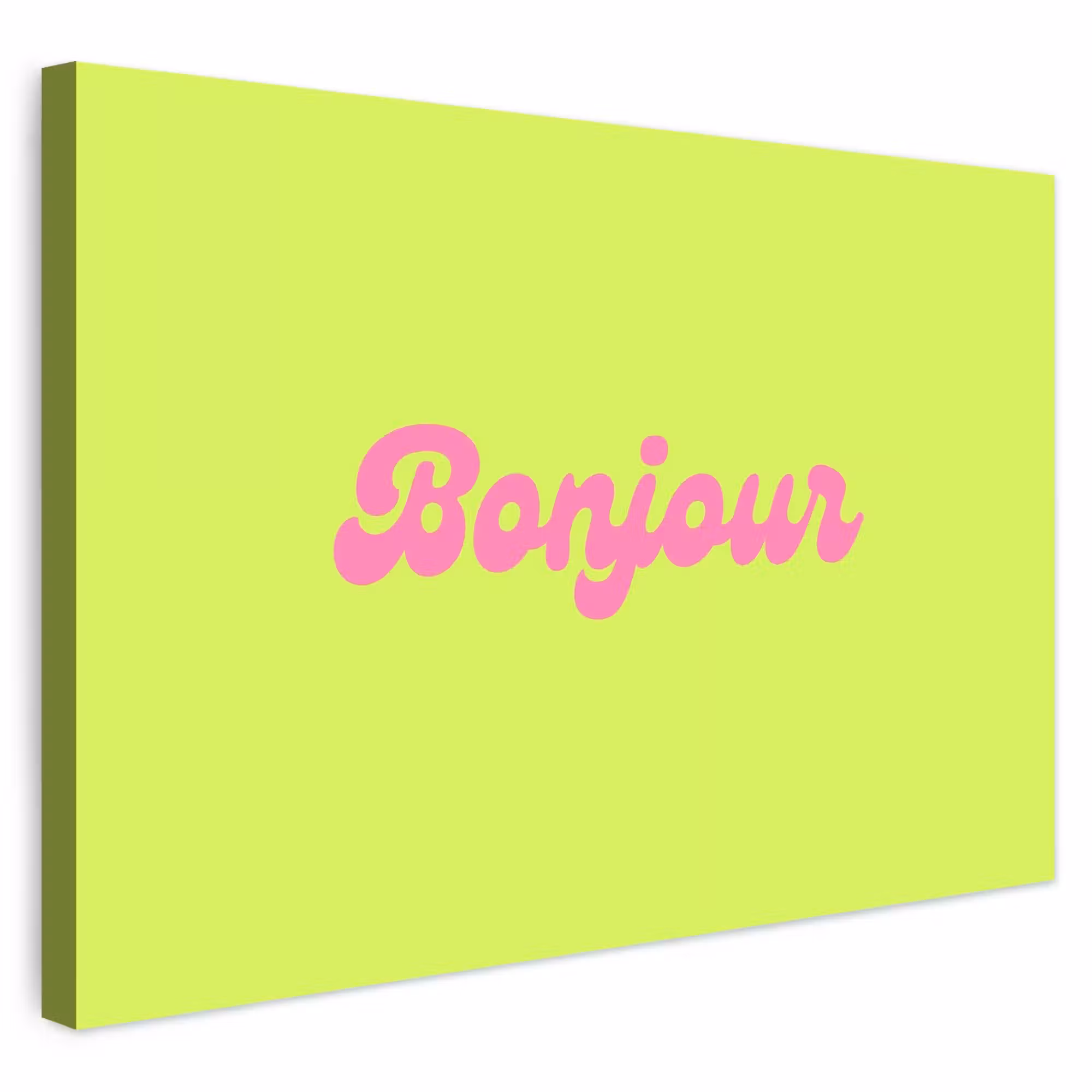Outdoor Leinwand - Grün - Rosa - Bonjour - Retro