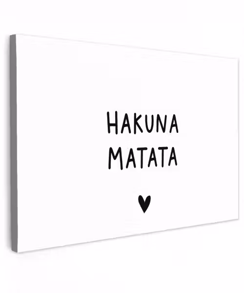Hakuna matata - Spreuken - Quotes Tuinposter op houten frame 2 cm dik klein -3d